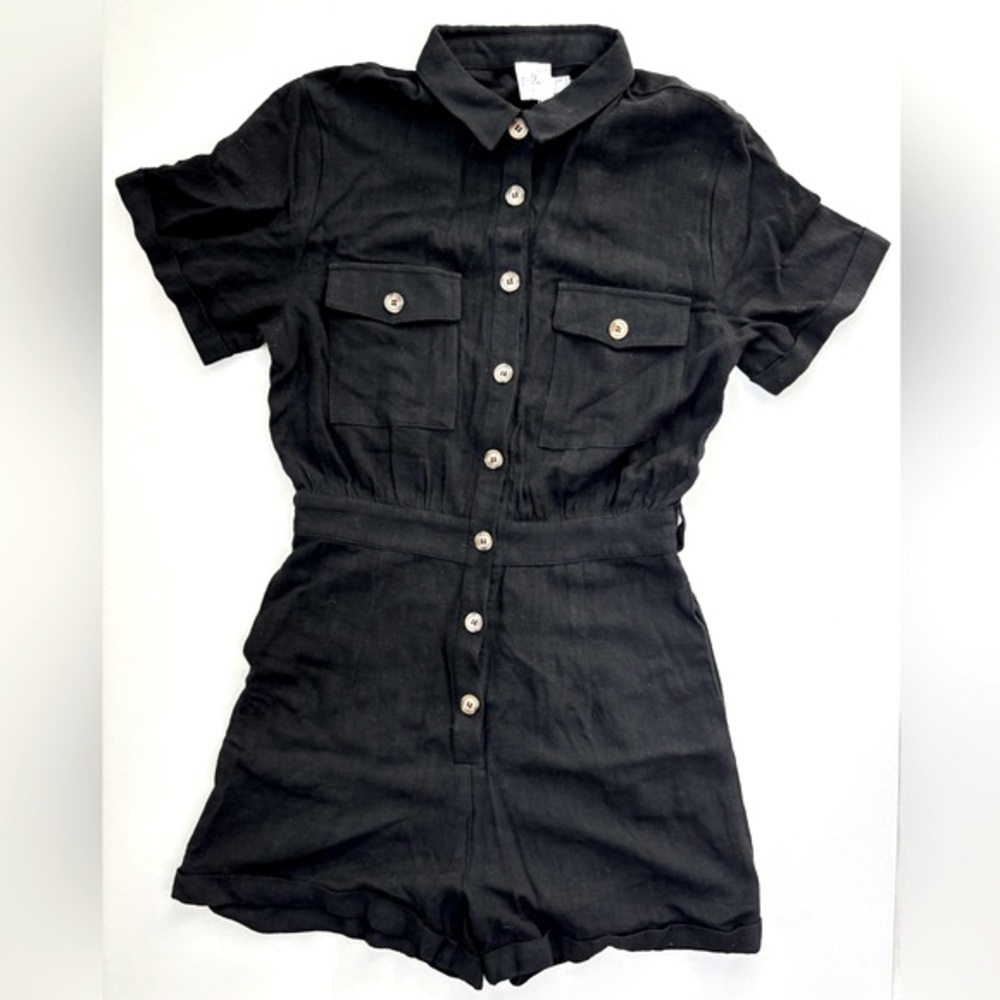 Princess Polly Black Romper Button Down US Women’s Size 4